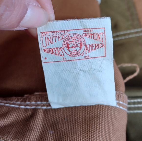 Vintage Carhartt Men's 44x34 Khaki-Brown Double Knee Pants USA Pride Crafted "89 - Picture 9 of 13